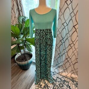Pinkblush long turquoise maternity dress size 1XL